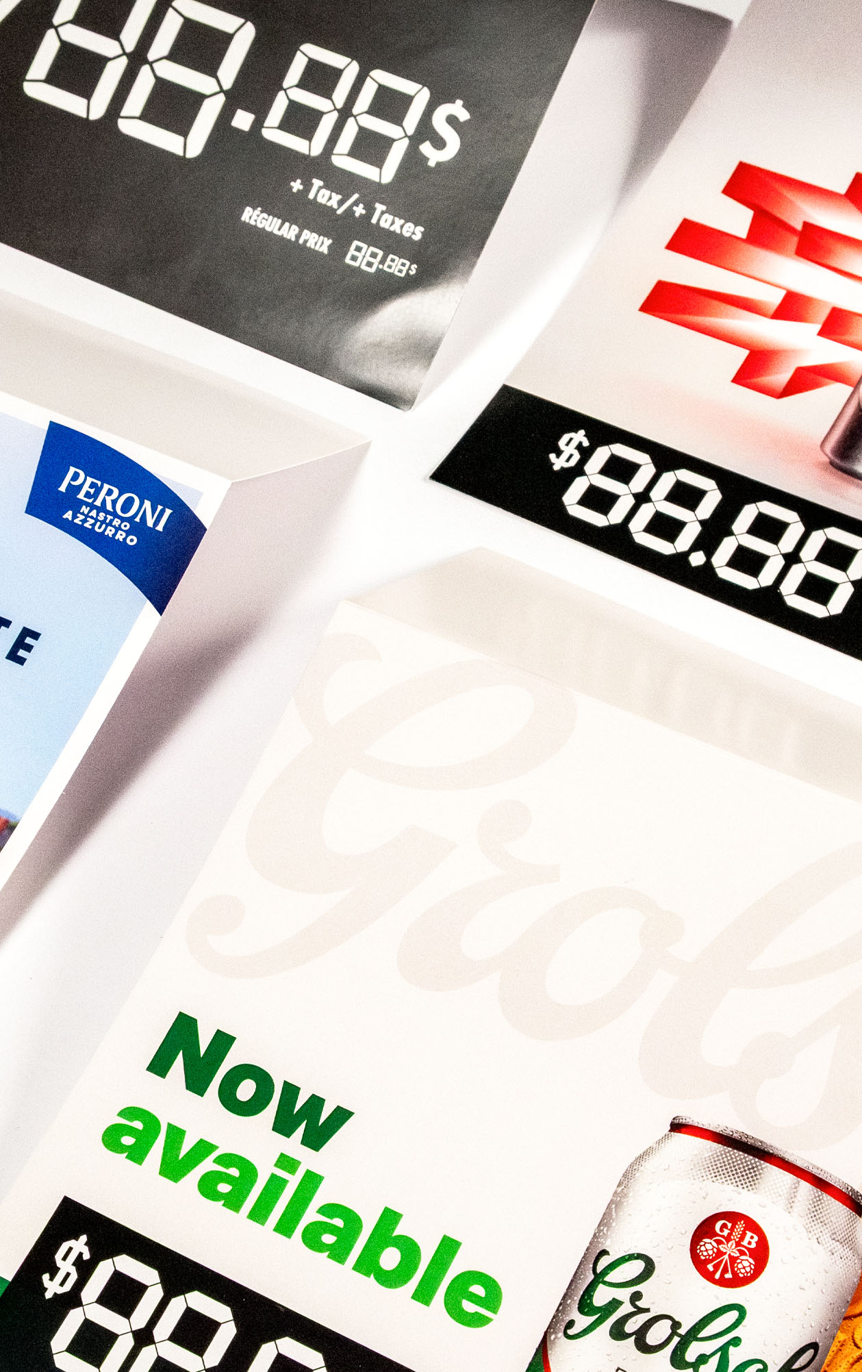Point-of-sale printed display sample.